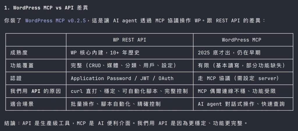 wordpress mcp vs api differences 2026 03 18 1