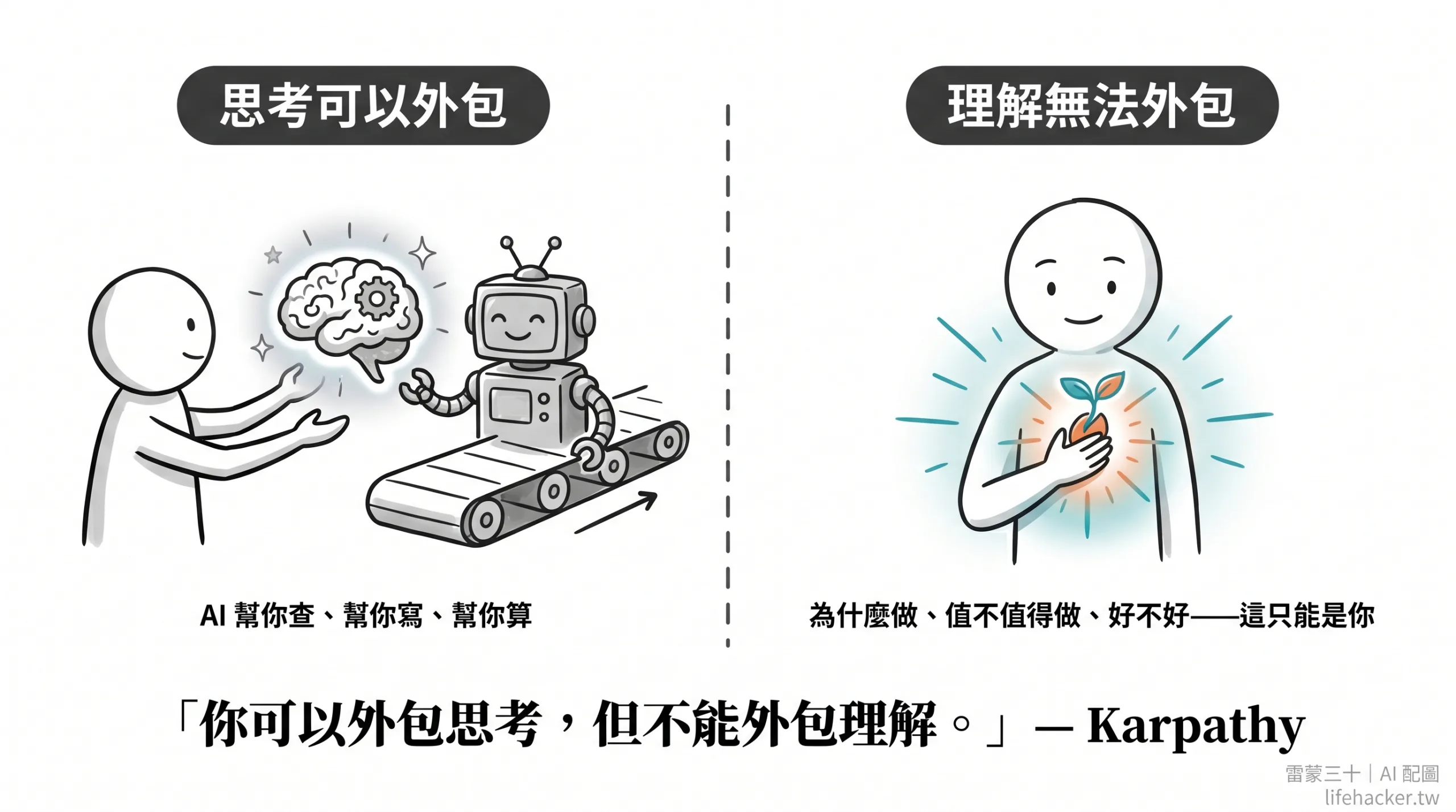 Outsource your thinking but not your understanding - Andrej Karpathy AI era key insight